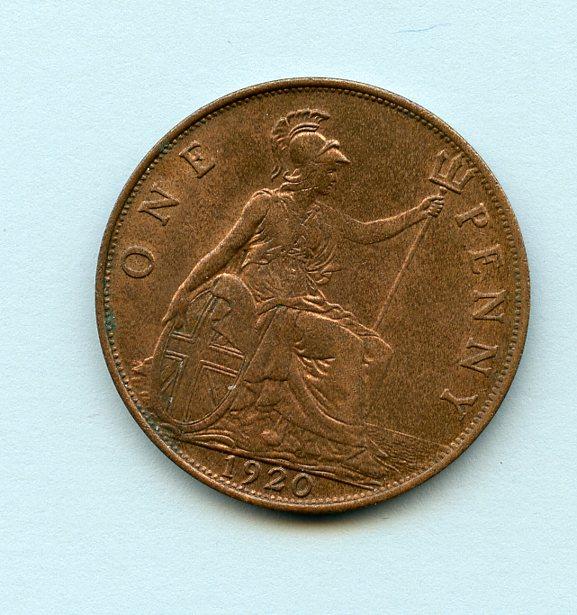 UK  1920 George V One Penny Coin