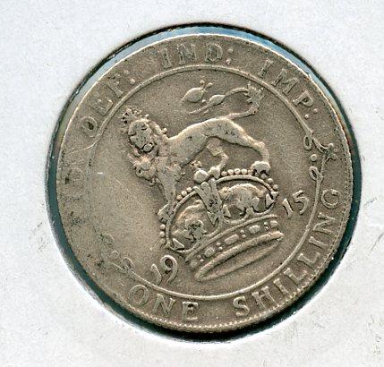 UK George V  Shilling Coin  Dated 1915