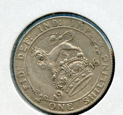 UK George V  Shilling Coin  Dated 1916