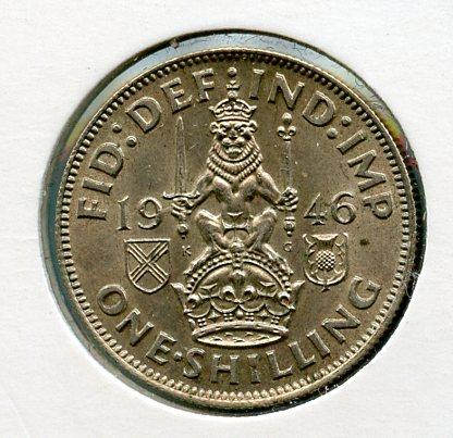 UK George VI   Scottish Shilling Coin  Dated 1946