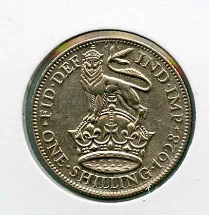 UK George V  Shilling Coin  Dated 1928