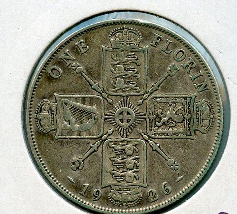 UK George V Florin Coin  Dated 1926