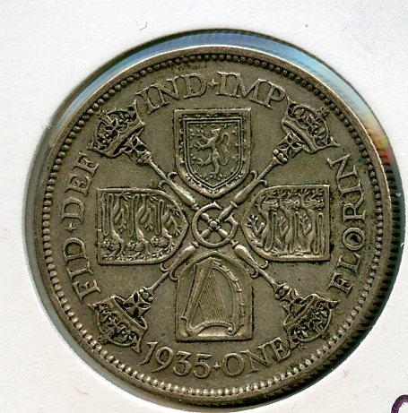 UK George V Florin Coin  Dated 1935