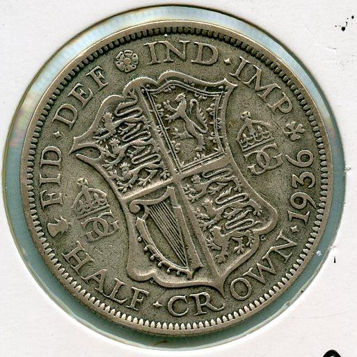 UK George V  Half Crown Coin Coin Dated 1936