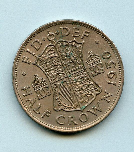 UK George VI  Half Crown Coin Coin Dated 1950