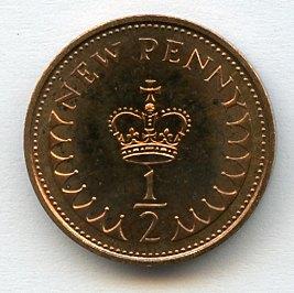 UK Decimal  Proof Half Penny Coin Dated 1971