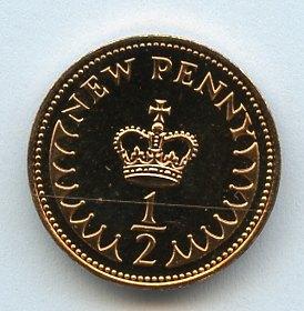 UK Decimal  Proof Half Penny Coin Dated 1972