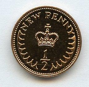 UK Decimal  Proof Half Penny Coin Dated 1976