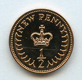 UK Decimal  Proof Half Penny Coin Dated 1978