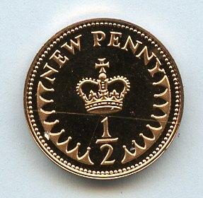 UK Decimal  Proof Half Penny Coin Dated 1980