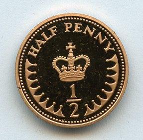 UK Decimal  Proof Half Penny Coin Dated 1983