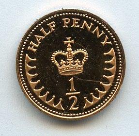 UK Decimal  Proof Half Penny Coin Dated 1984