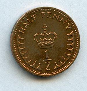 UK Decimal   Brilliant Uncirculated  Half Penny Coin Dated 1983