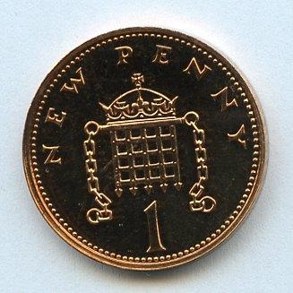 UK Decimal Proof Penny Coin Dated 1972