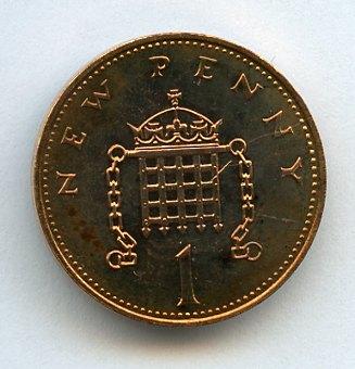 UK Decimal Proof Penny Coin Dated 1975