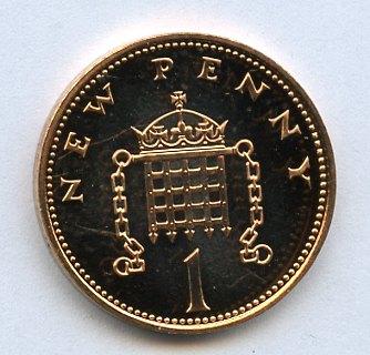 UK Decimal Proof Penny Coin Dated 1977