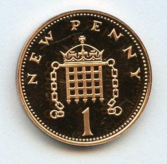 UK Decimal Proof Penny Coin Dated 1980