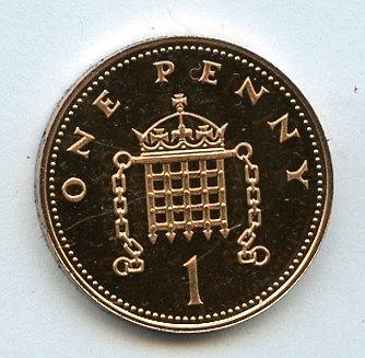 UK Decimal Proof Penny Coin Dated 1983