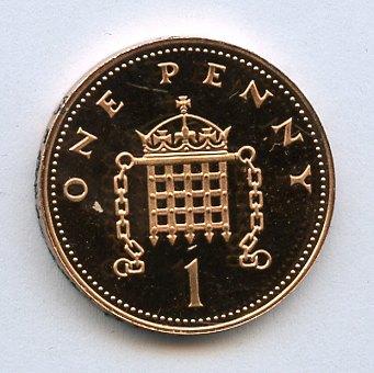 UK Decimal Proof Penny Coin Dated 1985