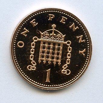 UK Decimal Proof Penny Coin Dated 1986