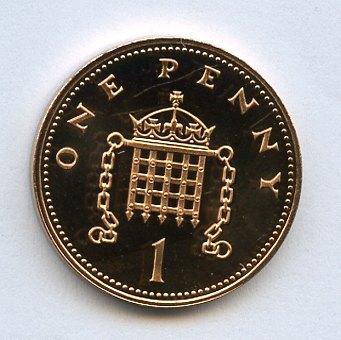 UK Decimal Proof Penny Coin Dated 1988