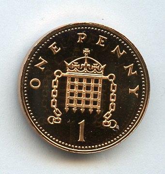 UK Decimal Proof Penny Coin Dated 1989