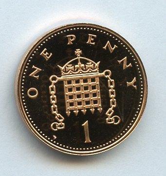 UK Decimal Proof Penny Coin Dated 1990