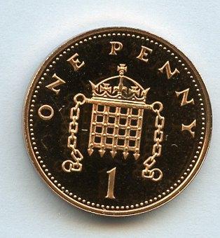 UK Decimal Proof Penny Coin Dated 1991