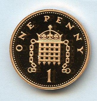 UK Decimal Proof Penny Coin Dated 1992