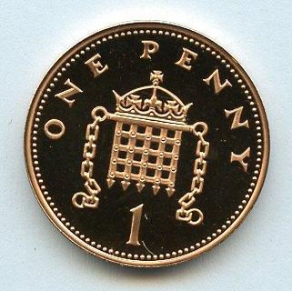 UK Decimal Proof Penny Coin Dated 1999