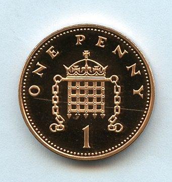 UK Decimal Proof Penny Coin Dated 2001