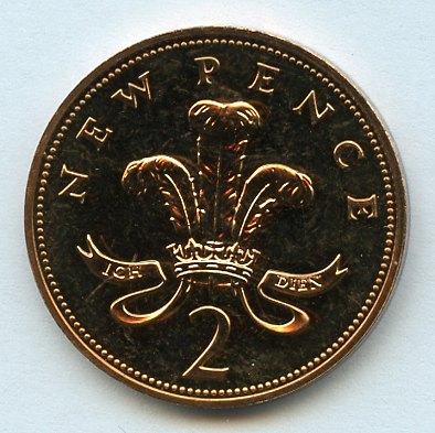 UK Decimal  Proof Two Pence Coin Dated 1974