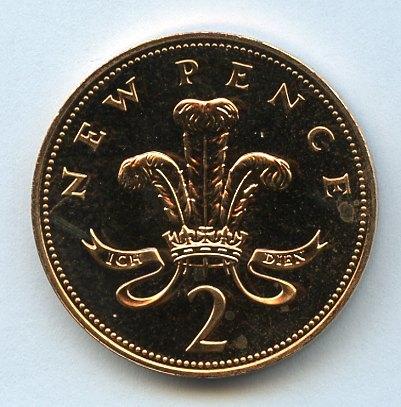 UK Decimal  Proof Two Pence Coin Dated 1977