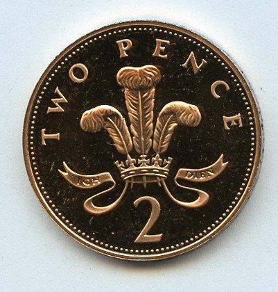 UK Decimal  Proof Two Pence Coin Dated 1983