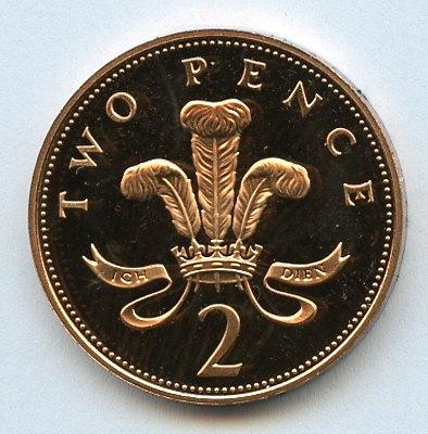 UK Decimal  Proof Two Pence Coin Dated 1984