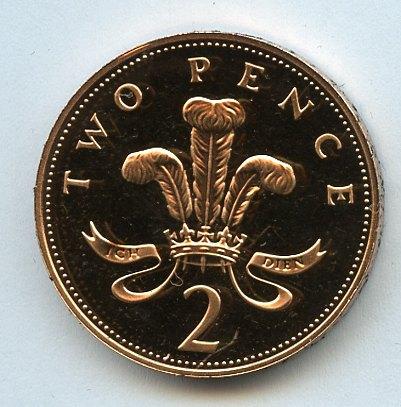 UK Decimal  Proof Two Pence Coin Dated 1985