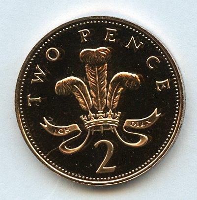 UK Decimal  Proof Two Pence Coin Dated 1986