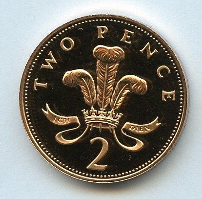 UK Decimal  Proof Two Pence Coin Dated 1987