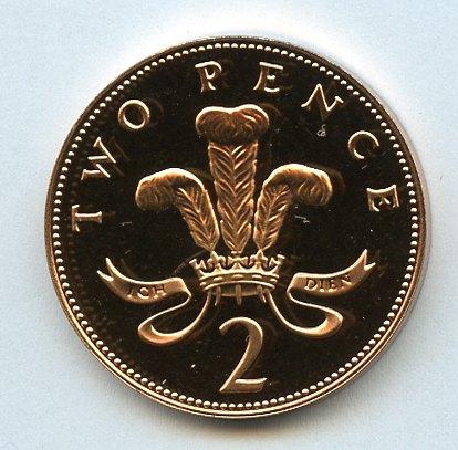 UK Decimal  Proof Two Pence Coin Dated 1989