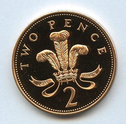 UK Decimal  Proof Two Pence Coin Dated 1990