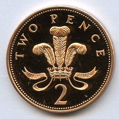 UK Decimal  Proof Two Pence Coin Dated 1991