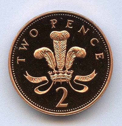 UK Decimal  Proof Two Pence Coin Dated 1993