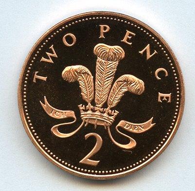 UK Decimal  Proof Two Pence Coin Dated 1994