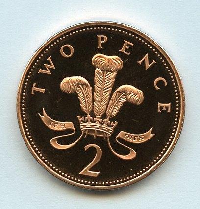 UK Decimal  Proof Two Pence Coin Dated 1998