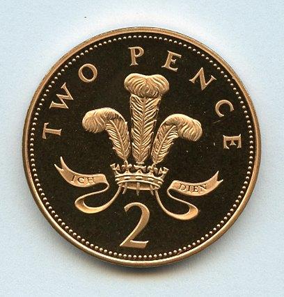 UK Decimal  Proof Two Pence Coin Dated 1999