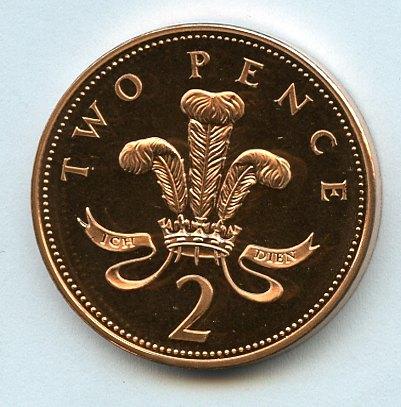 UK Decimal  Proof Two Pence Coin Dated 2001