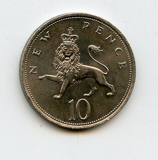 UK Decimal Ten Pence Coin  Dated 1970