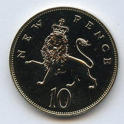 UK Decimal  Proof Ten Pence Coin Dated 1975