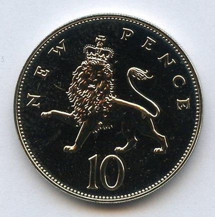 UK Decimal  Proof Ten Pence Coin Dated 1977