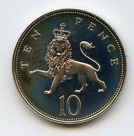 UK Decimal  Proof Ten Pence Coin Dated 1984